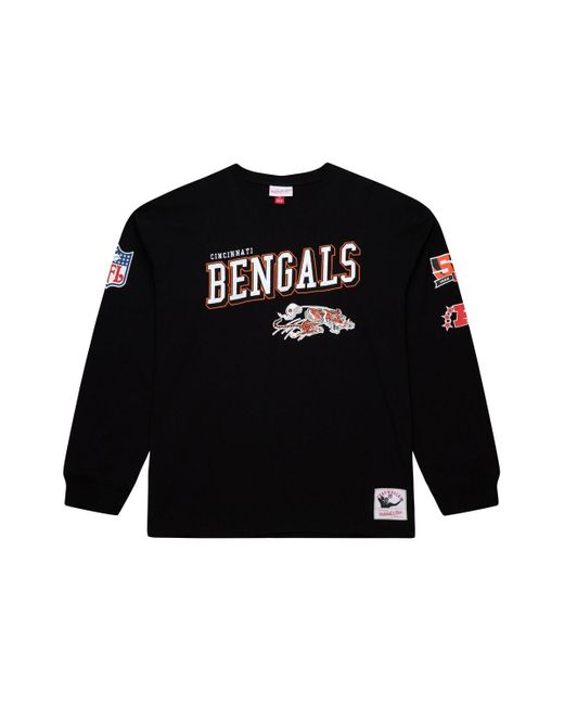 Mitchell & Ness Black Cincinnati Bengals Training Camp Vintage Logos Long Sleeve T-shirt for men