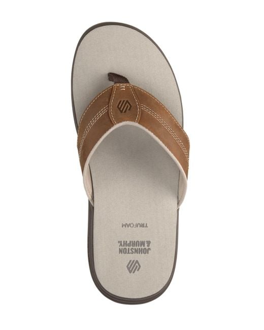Johnston & Murphy White Upton Flip Flop for men
