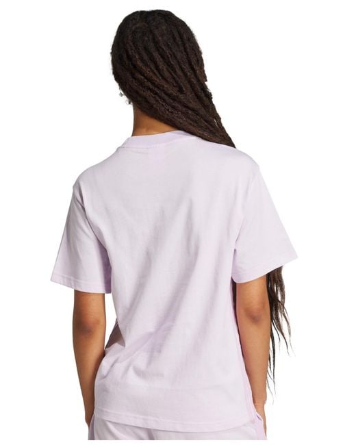 Adidas White Cotton Essentials 3-stripe T-shirt