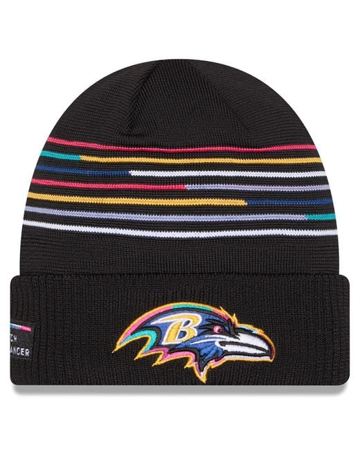 KTZ Black Baltimore Ravens 2025 Nfl Crucial Catch Cuffed Knit Hat for men