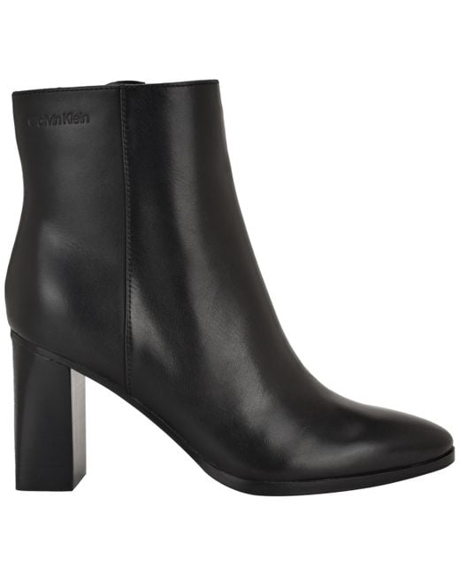 Calvin Klein Black Dezzi High Block Heel Booties