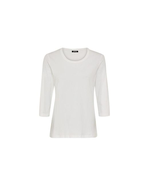Olsen White Solid 3/4 Sleeve T-shirt