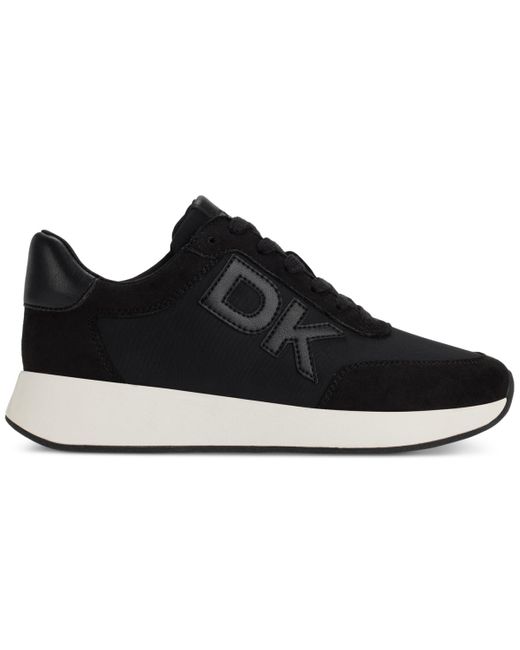 DKNY Black Oaks Logo Applique Athletic Lace Up Sneakers