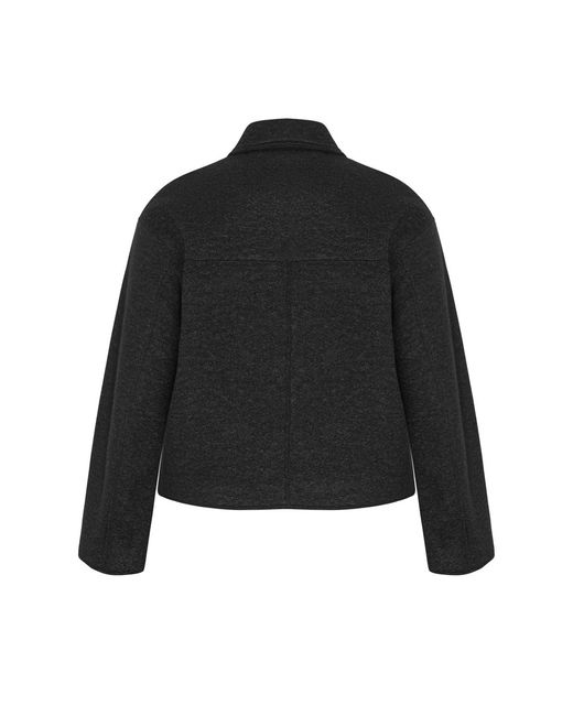 City Chic Blue Plus Size Boucle Zip Front Jacket