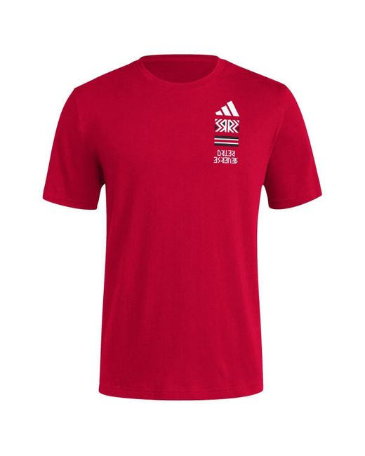 Adidas Red Distressed Louisville Cardinals Reverse Retro Baseball 2 Hit T-shirt for men