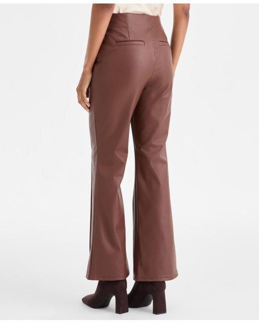INC International Concepts Petite Faux-leather Flared Pants