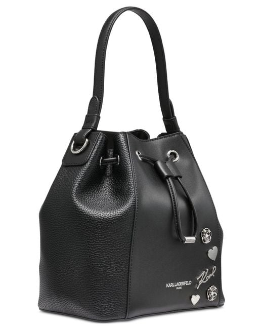 Karl Lagerfeld Black Adele Bucket Bag