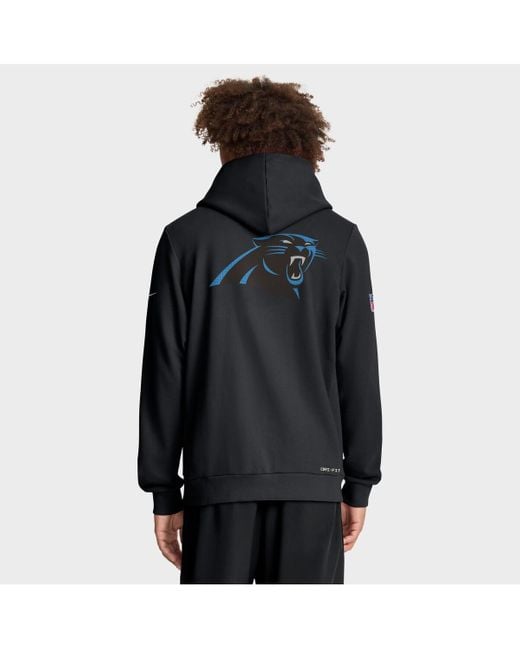 Nike Blue Carolina Panthers Sideline Standard Issue Utility Player Dri-fit Full-zip Hoodie for men