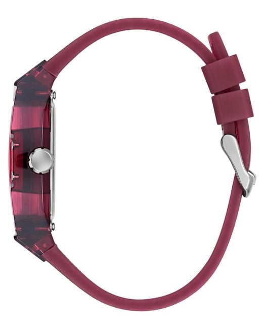 Guess Red Burgandy Silicone Multi-function Watch for men