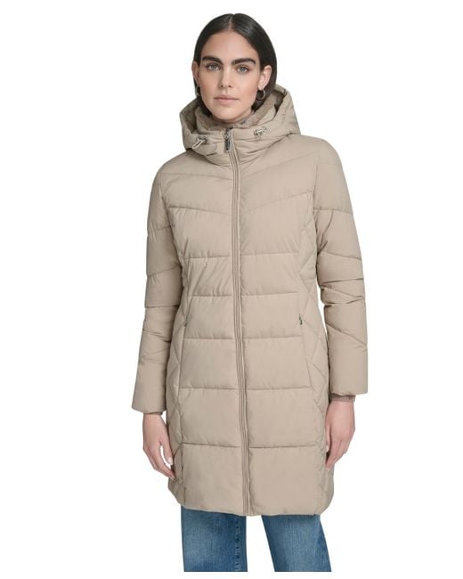 Calvin Klein Natural Collar Hooded Puffer Coat