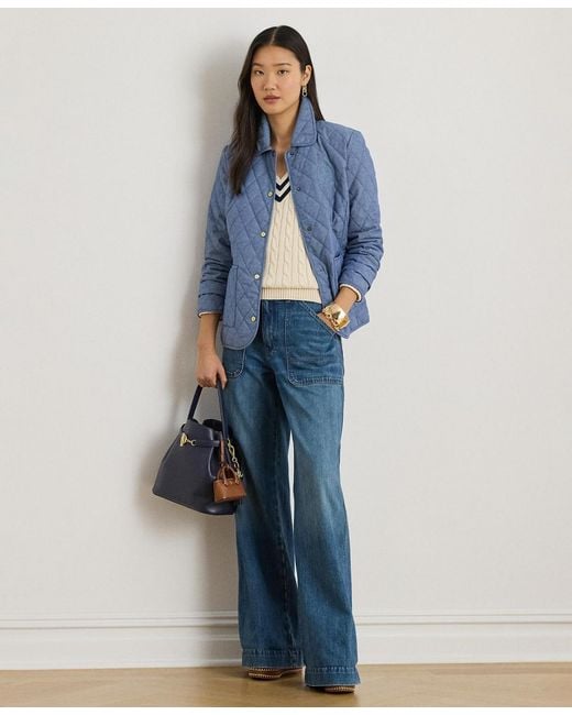 Ralph Lauren Blue Crested Diamond-quilted Barn Jacket