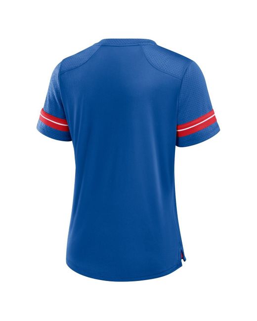 Fanatics Blue New York Giants Play Script Lace-up T-shirt