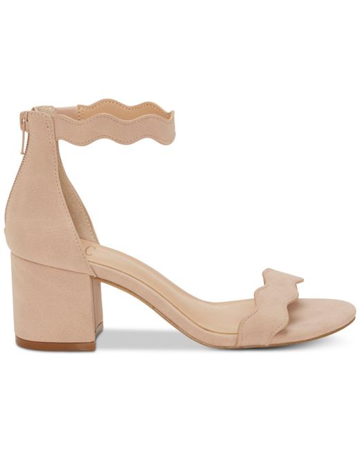INC International Concepts Suede Hadwin Scallop Block-heel Sandals in Pink - Lyst