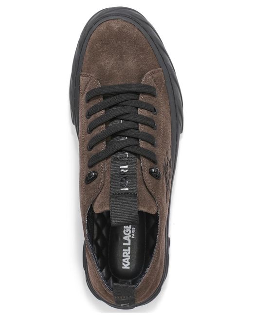 Karl Lagerfeld Black Round Toe Low-profile Sneakers for men