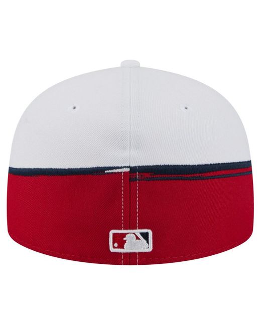 KTZ Red/white Washington Nationals Paint Stroke 59fiftyâ Fitted Hat for men