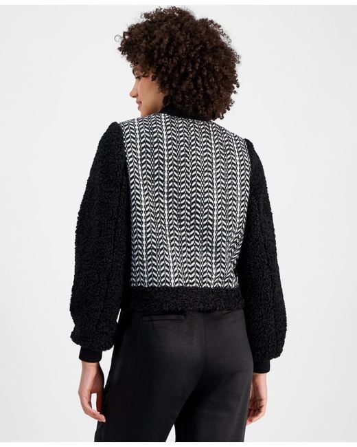 Sherpa trim bomber jacket store