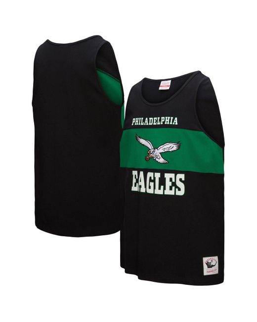 Mitchell & Ness Green Philadelphia Eagles Retro Color Block Tank Top for men
