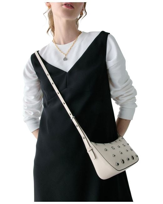 Kate Spade Natural Halo Small Studded Leather Crossbody Bag