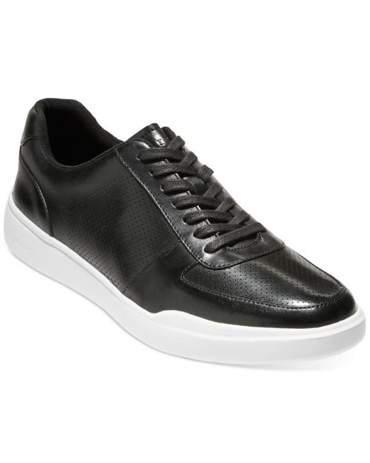 Cole Haan Black Grand Crosscourt Modern Perforated Sneakers for men