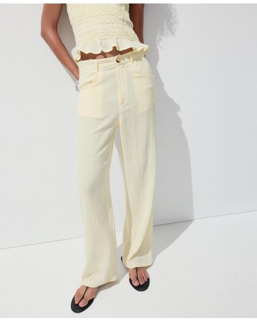 Mango Natural Balloon Crinkle Pants