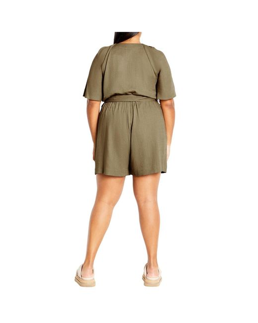 City Chic Green Plus Size Brielle Romper
