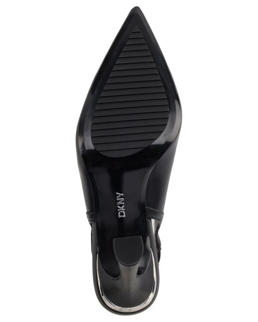 DKNY Black Cinette Slingback Pumps