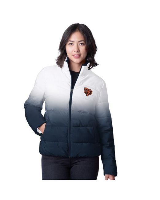 G-III 4Her by Carl Banks Blue Chicago Bears Overtime Ombre Full-zip Puffer Jacket