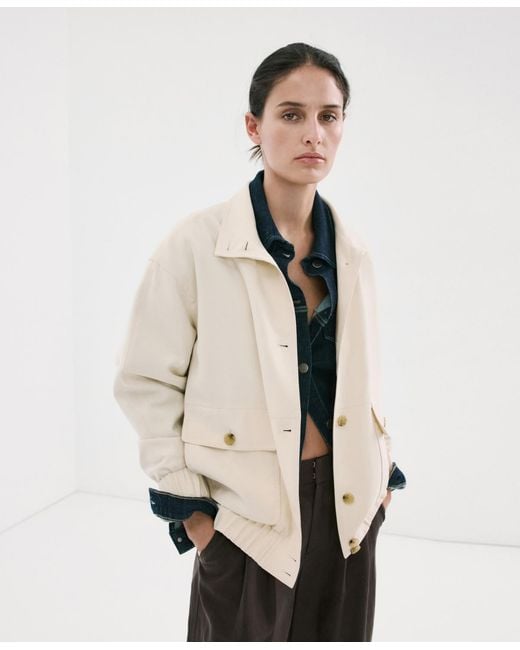 Mango Natural Pockets Oversized Jacket
