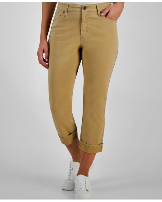 Style & Co. Midrise Curvy Capri Jeans in Natural Lyst