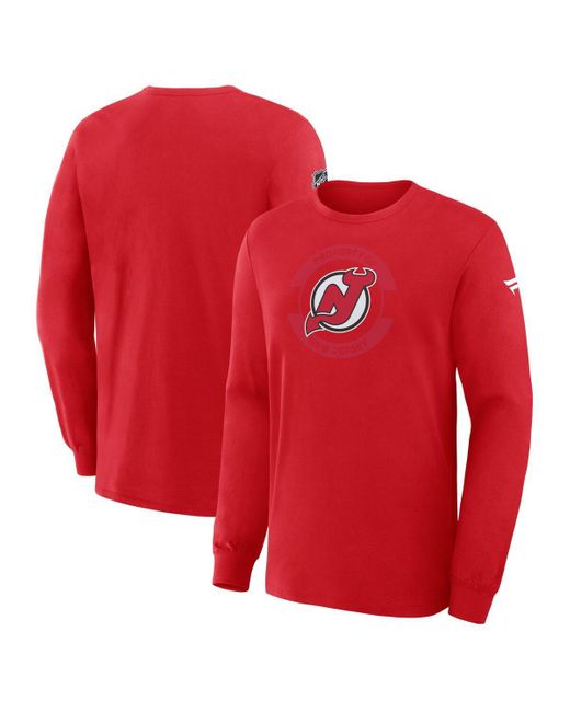 Fanatics Red New Jersey Devils Authentic Pro Property Of Practice Long Sleeve T-shirt for men