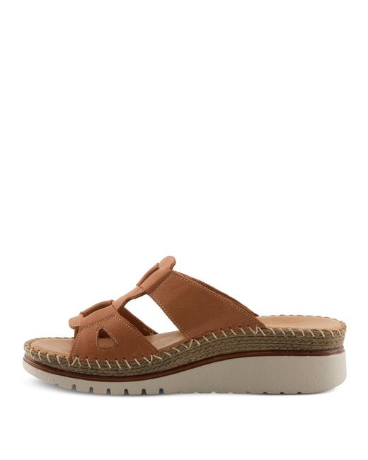 Spring Step Brown Montera Leather Slide