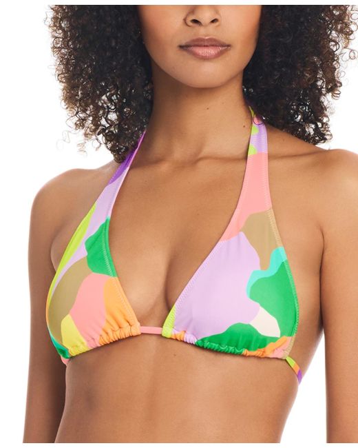 Sanctuary Green Printed Slider Triangle Bikini Top