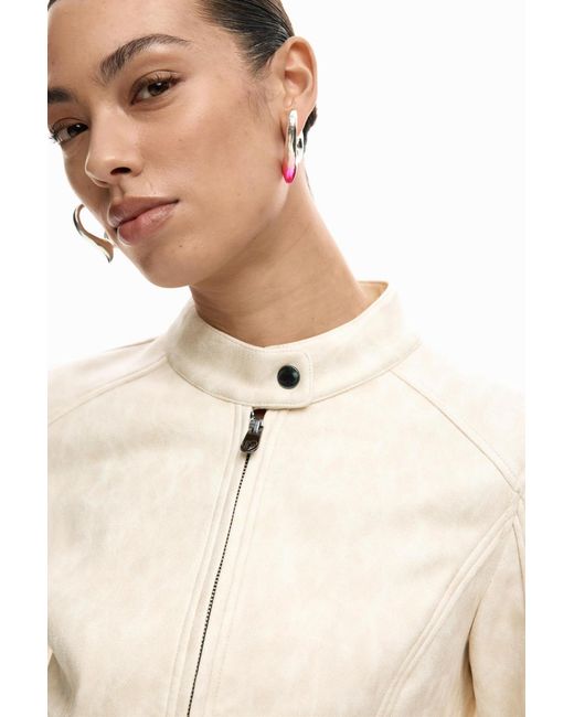 Desigual Natural Mao Collar Jacket, Polyester