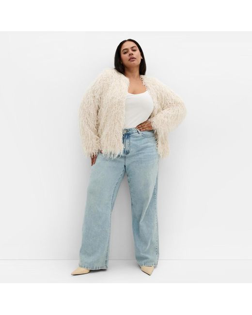 City Chic White Plus Size Sparkle Queen Jacket
