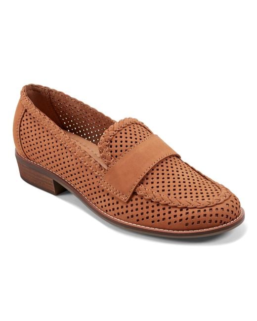 Earth Brown Evvie Round Toe Slip-on Casual Loafers