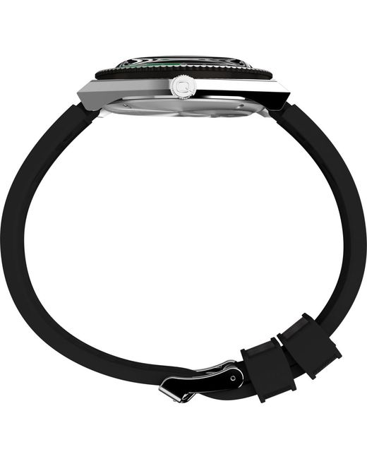 Timex Metallic Analog Rubber Strap Watch for men