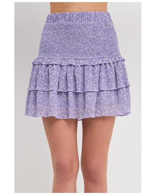 Free the Roses Floral Mini Skirt in Purple | Lyst