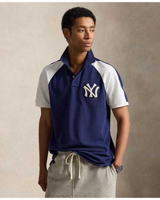 Polo Ralph Lauren Raglan Short-sleeve Polo Shirt in Blue for Men | Lyst