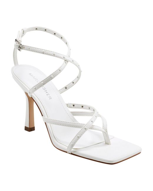 marc fisher white strappy sandals