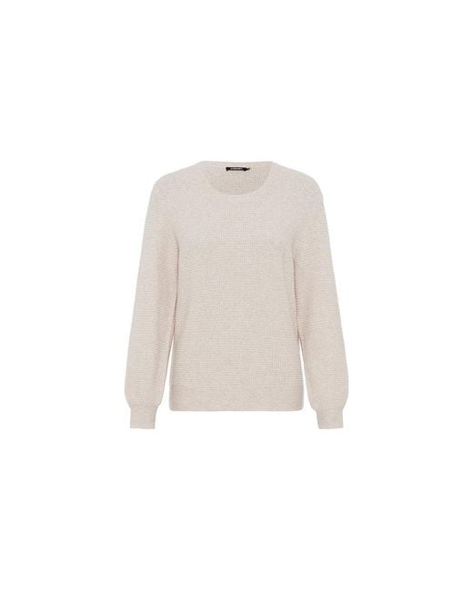 Olsen White Waffle Knit Pullover
