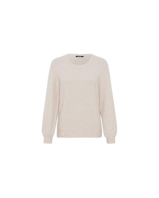 Olsen White Waffle Knit Pullover