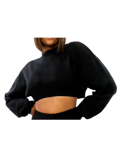 DAI MODA Black Crop Sweater