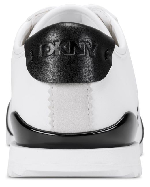 DKNY White Eversley Lace-up Sneakers
