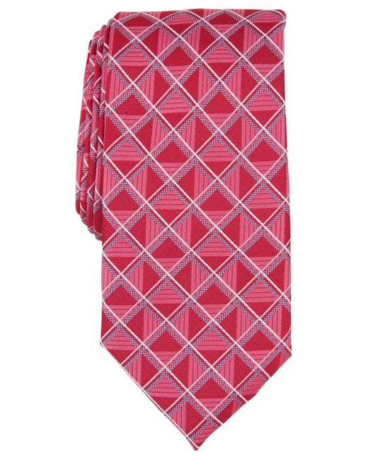 Perry Ellis Pink Karmen Grid Tie for men