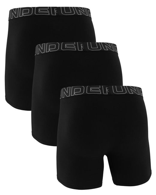 Under Armour Black 3-pack Cotton Performance Solid 6" Boxer Briefs for men
