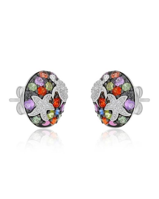Macy's Metallic Created Multi-stone Starfish Stud Earrings