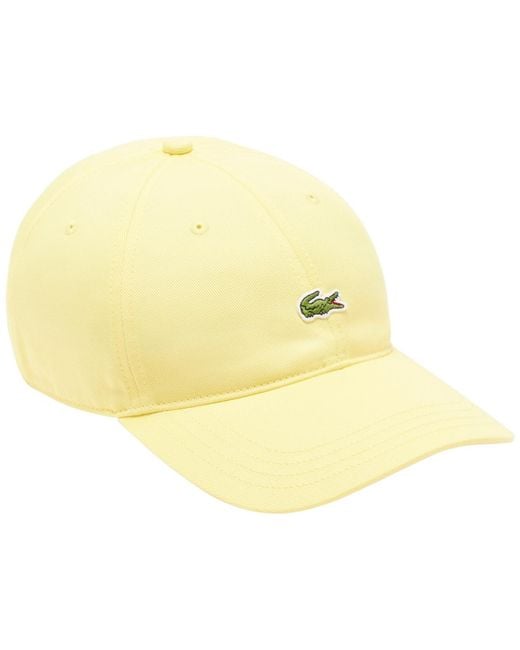 Lacoste Yellow Adjustable Strap Twill Cap for men