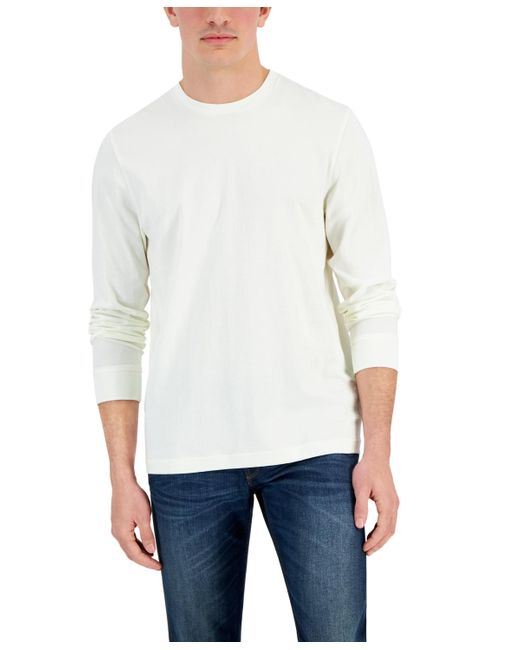 Club Room White Long Sleeve T-shirt for men