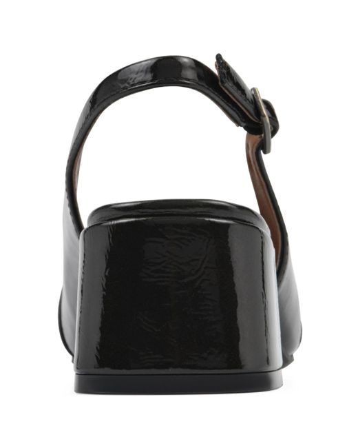 White Mountain Brown Later Slingback Block Heel Pumps