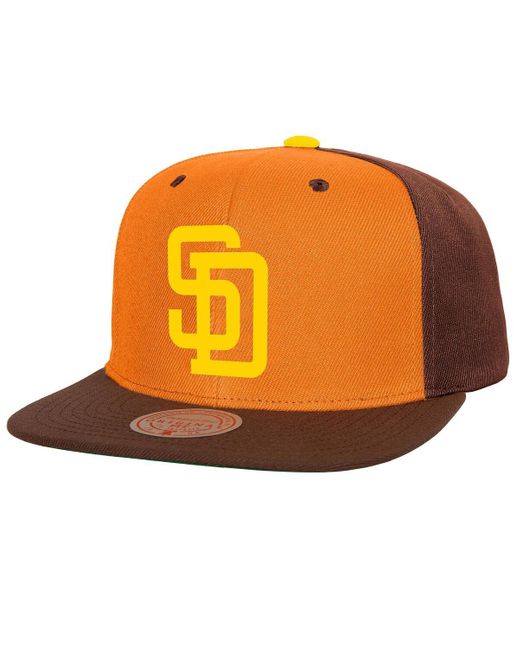 Mitchell & Ness Orange/brown San Diego Padres Cooperstown Collection Basic Flip Snapback Hat for men